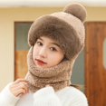 thumbnail image 5 of vnanda Hat Scarf Combo Women's Winter Beanie Hat with Scarf Knitted Windproof Padded Thickened Cycling Integrated Hat Scarf Cold Weather Hat, 5 of 8