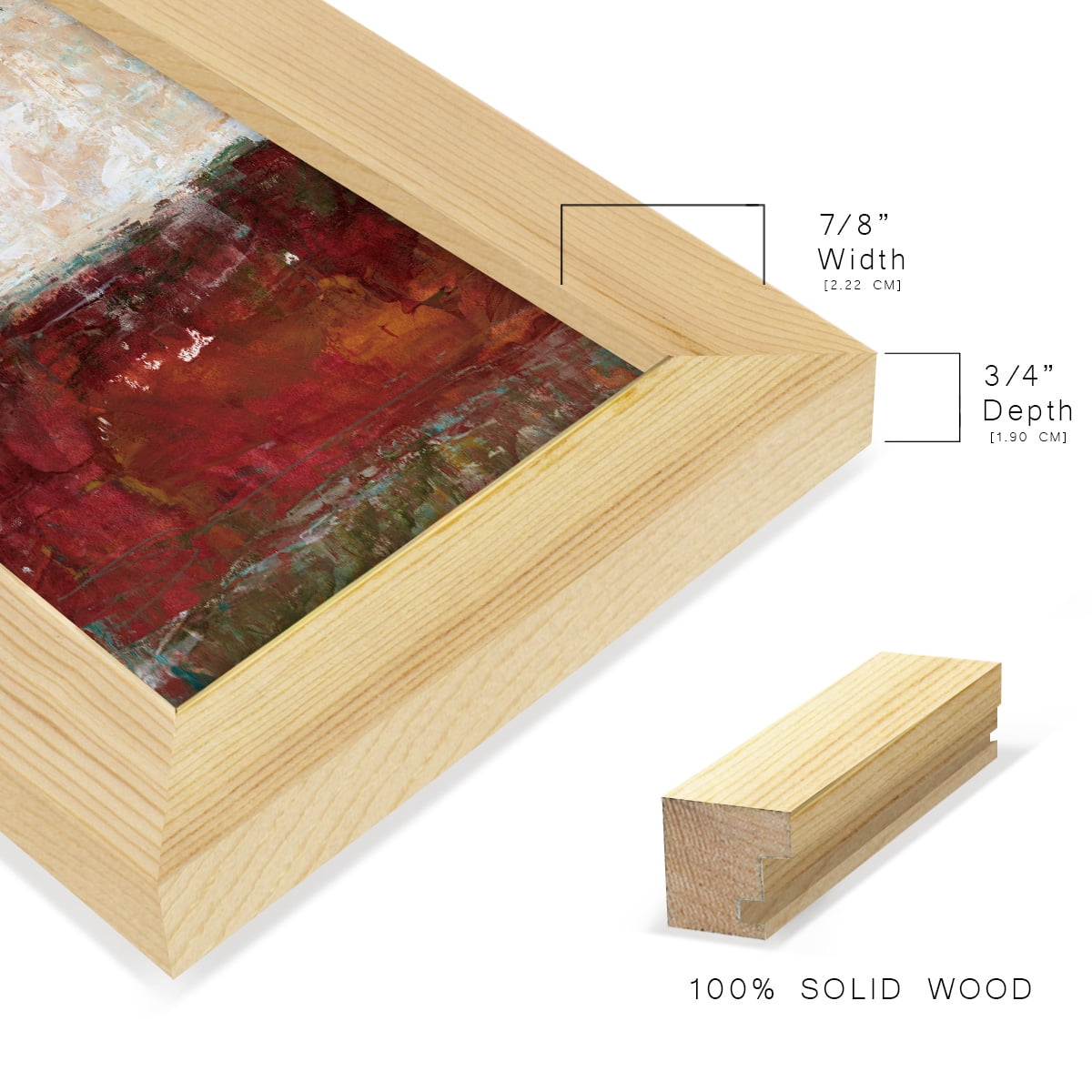 August Horizon II -Framed Print w/glass-Natural Wood
