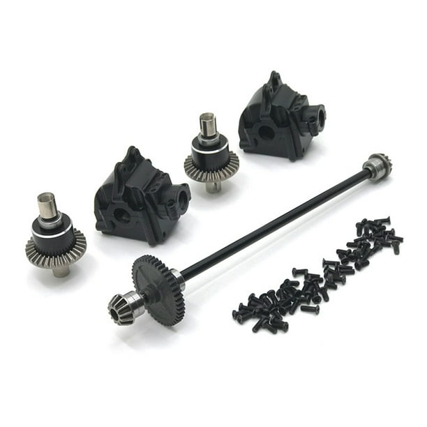 Vogacara 1/14 RC coche caja de cambios Metal diferencial automóvil reemplazo de pieza Kit de reparación reemplazo para WLtoys 144010 144001 144002 Kits de construcción modelo Negro Vogacara FN010452-04