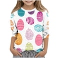 thumbnail image 3 of PWPSG Kids Easter Shirts 2026 Cute Rabbit Bunny Print Pullovers 3/4 Sleeve Crewneck Blouses Lightweight Summer Casual Shirts Funny Egg Graphic Tees for Girl Hot Pink 5-6 Years, 3 of 6