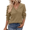 thumbnail image 5 of hoksml Women's Sailor Collar Ribbed Knit Sweater, Long Sleeve Slim Casual Pullover, 5 of 7
