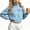 Light Blue, variant on CBASIHI Womens Cropped Zip Up Bomber Jackets with Pockets- Long Sleeve Fall Stand Collar Loose Fit Casual Trendy Lightweight Coats Army Green Size S-2XL