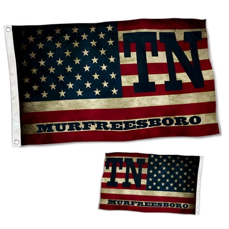 Dutern Double Sided City of Murfreesboro Flag TN Tennessee Banner 3 Ply with Brass Grommets 2x3 Feet