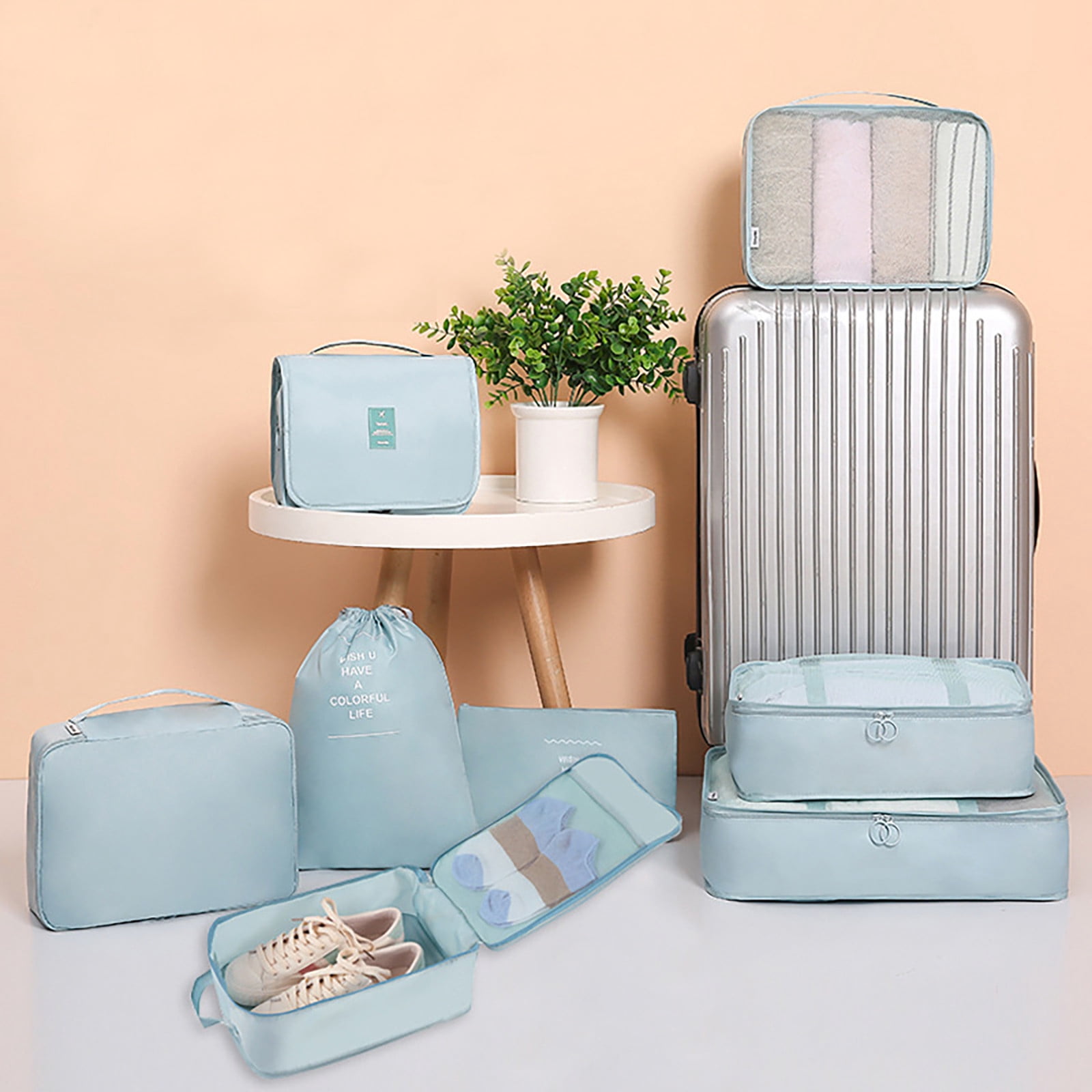 Wovilon Storage Bag Suitcase Clothes Travel Shoes Underwear Storage Bag Organizer Bag Set