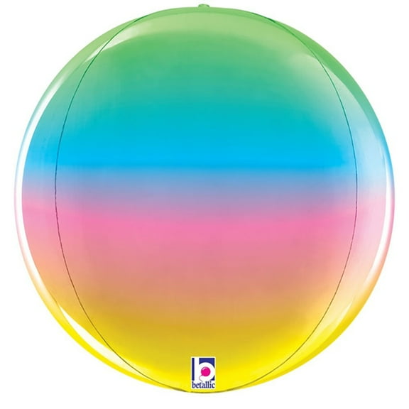 16 inch Dimensionals Rainbow Globe Foil Mylar Balloon - Party Supplies Decorations