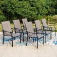 thumbnail image 2 of Summit Living 6-Piece Outdoor Patio Dining Chairs, All-Weather Steel Frame & Textilene Seat, Black & Gray, 2 of 9