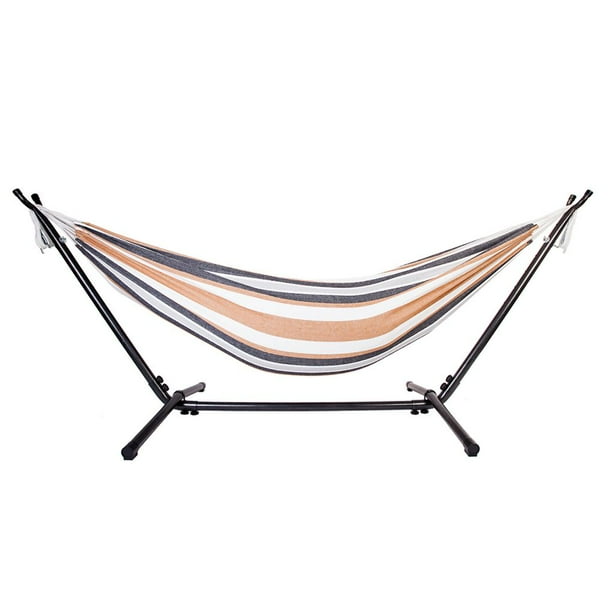 Polyester Outdoor Portable Stripe Hammock and Stand Set Summer Outdoor Relax Camping Hiking