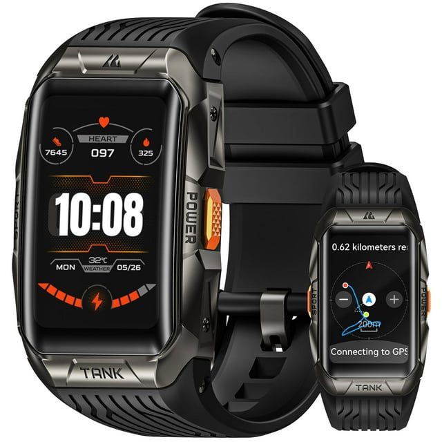 KOSPET Tank X2 Ultra Smartwatch GPS, 1.64”AMOLED Curvado 3D, Reloj Inteligente Acero Inoxidable, 6 Satélites, Brújula, Resistente 50M, Smartband Llamadas Bluetooth, 170 Modos Deportivos, Android e iOS