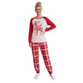 thumbnail image 3 of AIGUR Christmas Pajamas for Family Christmas Family Matching Pajamas Sets Reindeer Print Shirt  Plaid Pants, 3 of 10