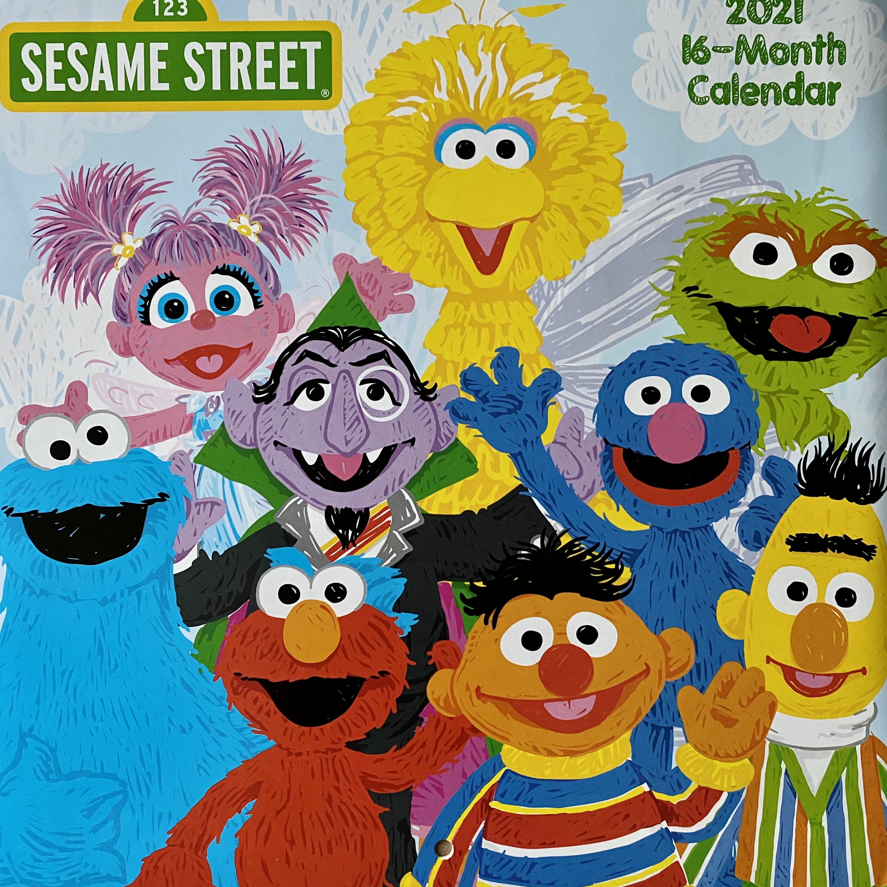 Sesame Street 2021 16 Month Wall Calendar 10"x10" for sale online 