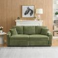 thumbnail image 6 of Green 80-inch Two-in-One Folding Sofa - Corduroy, Foldable, Hidden Lying, Cup Holder & Pillow, Living Room Adaptable, 6 of 11