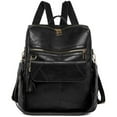 thumbnail image 1 of Mochila negra para mujer, diseño multiusos, bolso convertible, bolso de hombro, bolso de viaje, 1 of 5
