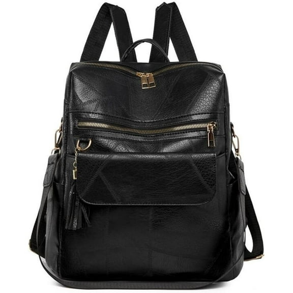 Black Backpack Purse for Women Fashion Multipurpose Design Convertible Satchel Handbags Shoulder Bag Travel bag