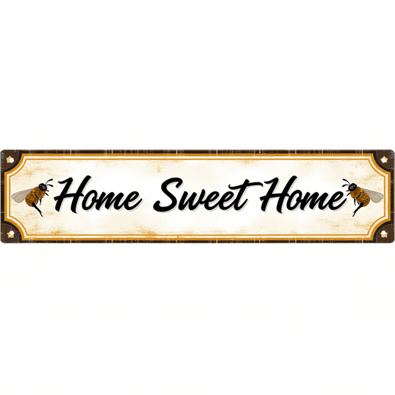 Classic Tin Sign 16x4 Inch Home Sweet Home Design - Great for Living Room, Entryway, Outdoor Family Decor