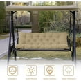 thumbnail image 2 of Porch Swing Cushions,Outdoor Cushions 3 Seater Replacement with Backrest, Waterproof Thickened Bench Cushion with Ties for Porch, Patio,Outdoor, Backyard and Garden (Beige Yellow 60 * 40 in), 2 of 8
