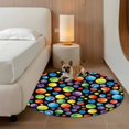 thumbnail image 2 of Colorful Polka Dot Round Area Rug 3Ft Washable Small Circle Rugs for Kitchen Entryway, Cartoon Watercolor Graffiti Black Non-Slip Carpet Floor Mats Indoor Outdoor Carpet Runner Aesthetic Home Decor, 2 of 8