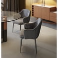 thumbnail image 2 of Modrest Cora 18" Modern Fabric & Leather Upholstered Dining Chair in Gray, 2 of 5
