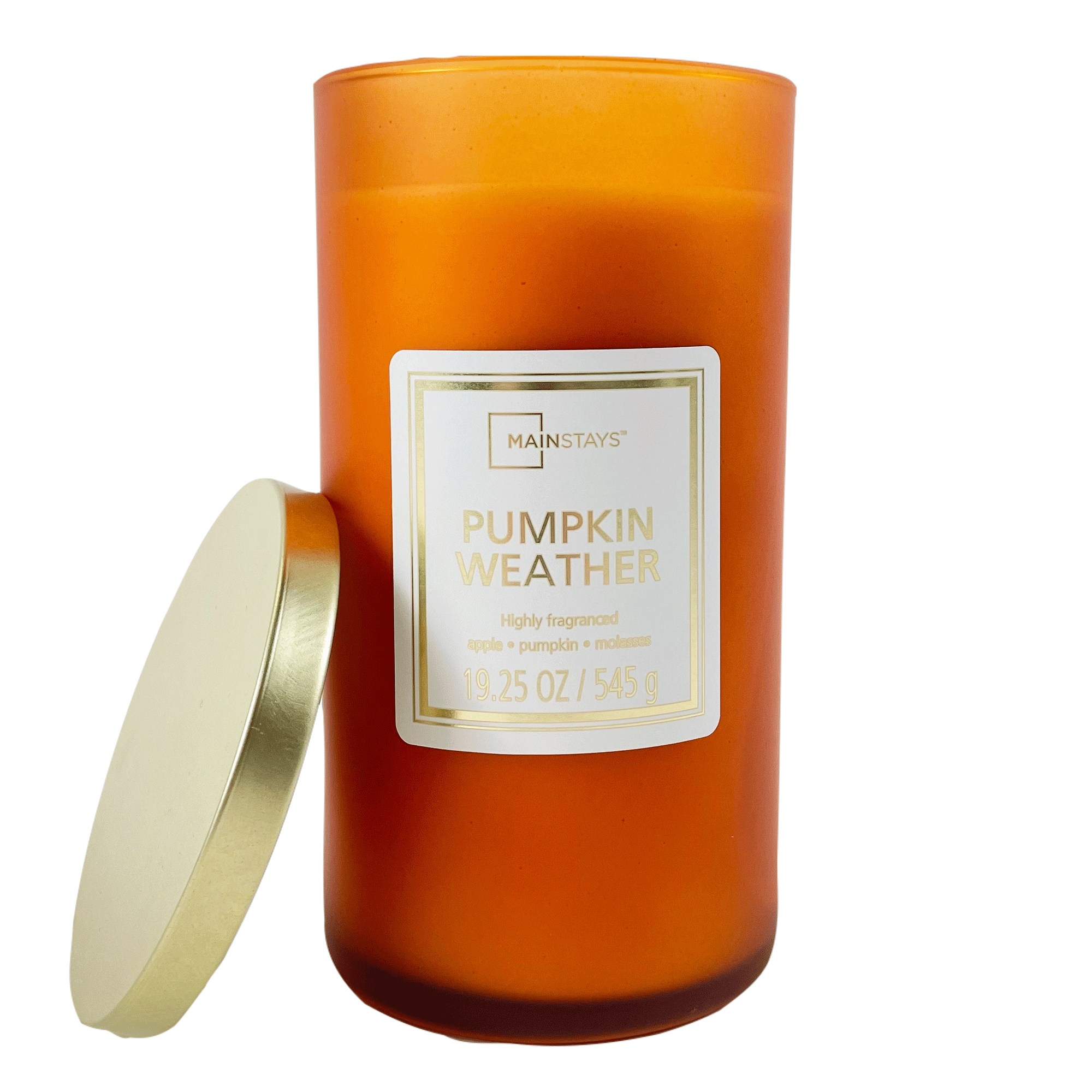Mainstays Pumpkin Weather Scented Single-Wick Frosted Jar Candle, 19.25 oz
