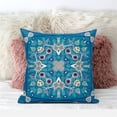 thumbnail image 4 of Amrita Sen Designs  16 x 16 in. Paisley Leaf Geo Broadcloth Indoor & Outdoor Zippered Pillow - Blue, Light Blue & Beige, 4 of 5