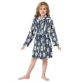 thumbnail image 2 of BZSMCE Bathrobes Belt Hooded Midnight Daisy Dance Creative Pattern, 2 of 8