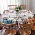 thumbnail image 3 of Orange Blue Pumpkin Fall Table Cloth Waterproof Tablecloths, Thanksgiving Maple Leaf Vintage Tablecloth Dining Table Cover for Kitchen Party Tabletop Outdoor, Rectangle Tablecloth 60x102 Inch, 3 of 9