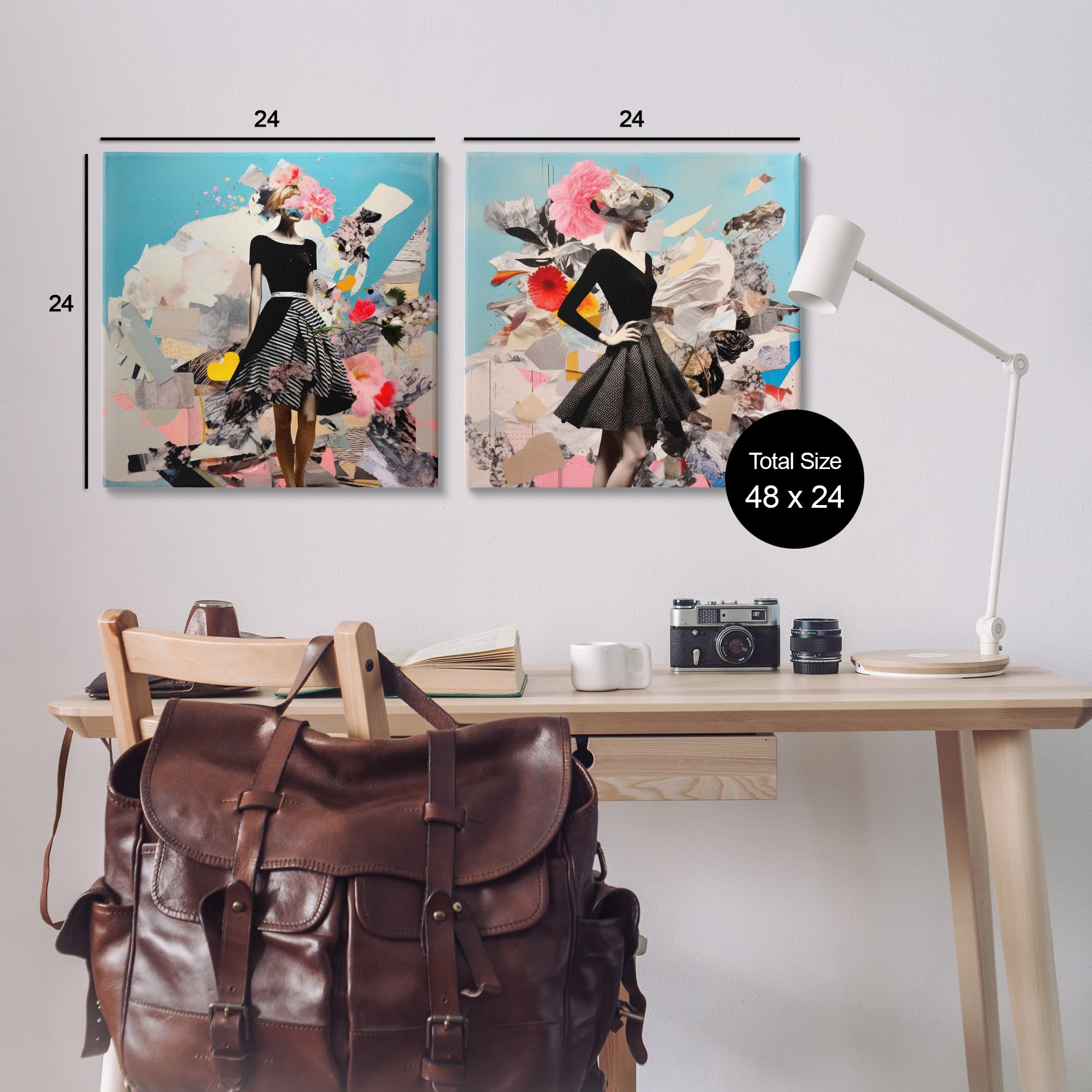 Stupell Industries Glam Fashion Figure Pose People Painting Wrapped Canvas Art Print Wall Art, 24 x 24, Set of 2