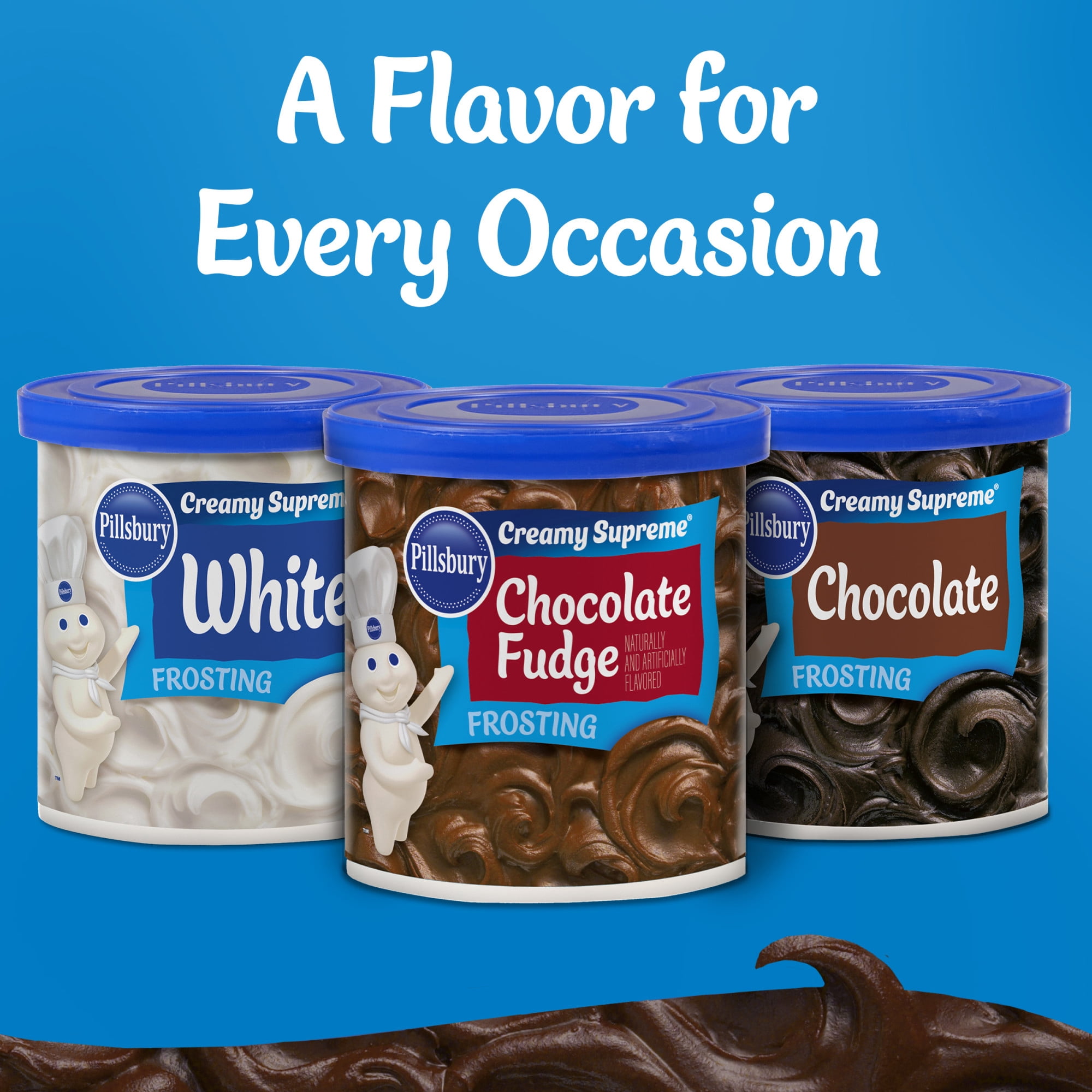 (8 pack) Pillsbury Creamy Supreme Chocolate Fudge Flavored Frosting, 16 oz Tub