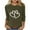 01 Army Green, variant on Weiqiqre Women Clothing Long Sleeve Tops Graphic Tee Casual Loose Crew Neck T Shirts