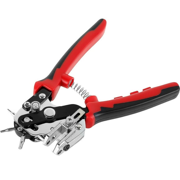 Leather Hole Punch Tool Stainless Steel Belt Hole Puncher With 6 Holes Adjustable Hole Punch Tool Pliers With Limiter Handheld Leather Punch Tool For