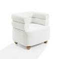 thumbnail image 5 of LuxenHome Modern Upholstered Ivory Barrel Accent Chair with Wood Ball Legs, 5 of 9