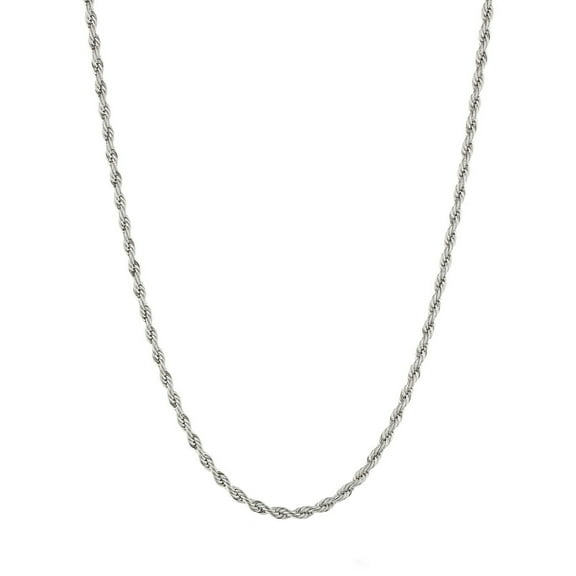 Metro Jewelry Stainless Steel Rope Chain Necklace for Men 4 MM 24 Inch Long with Lobster Claw