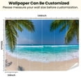 thumbnail image 3 of Peel and Stick Wallpaper Tropical beach palm trees sea wave white sand Modern Art Wall Mural Decor Self Adhesive and Removable 100in x 144in, 3 of 8