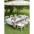 thumbnail image 4 of Outdoor Tablecloth with Umbrella Hole for Patio/Picnic/Party/Camping, Sea Turtle Coastal Waterproof Table Cloth Rectangle Table Cover Washable, Summer Nautical Starfish Coral Grey Wooden (60"x 102"), 4 of 8