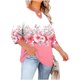 thumbnail image 2 of TaTaai Women's Plus Size Casual Top Round Neck 3/4 Sleeve Chest Cut-out Printed T-Shirt Loose Fit Spring Summer Base Layer Blouse Gift, 2 of 7