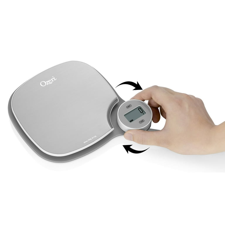 Ozeri Zk27 Kitchen Scale in Stainless Steel, with Battery-Free Kinetic Charging Technology