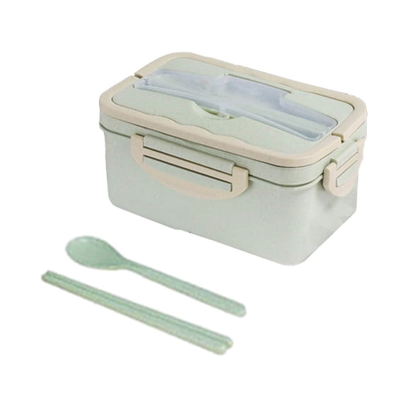 AYktou Bento Box Adults Lunch Box,Bento Box with 3-In-1 Compartments Snack Containers,Built-in Utensil,Food Grade Wheats Straw,Leakproof Meal Prep Containers Lunch Containers