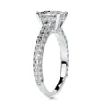 thumbnail image 2 of Ammo Jewel Stylish 1.9 Ct Cushion Cut Hidden Halo Eternity Band Diamond Ring - Crafted with Beautiful Lab-Created Simulated Diamonds in 14K White Gold Plated - Ideal for Proposals and Romantic Gift, 2 of 3
