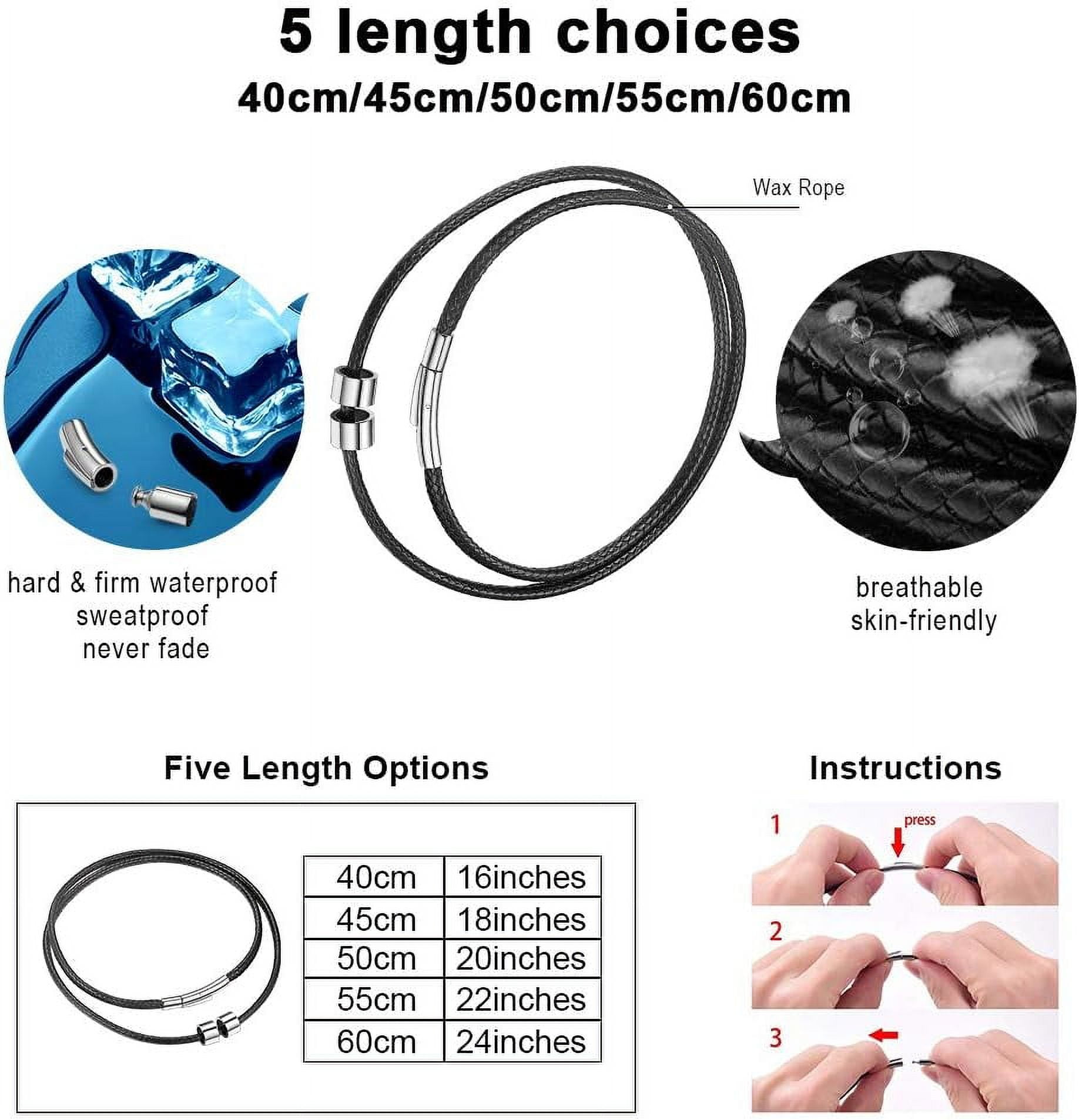 Braided Leather 2Mm/3Mm Necklace Cord For Men With Stainless Steel Snap Clasp, Waterproof Woven Wax Rope Chain For Pendant With Delicate Gift Box[o1461]