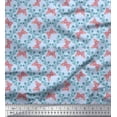 thumbnail image 1 of Soimoi Blue Polyester Crepe Fabric Flower & Butterfly Print Fabric by The Yard 52 Inch Wide, 1 of 3
