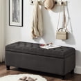 thumbnail image 2 of Dark Gray Tufted Storage Bench | Ample Space for Magazines and Pillows, Create a Clean Area, 2 of 5
