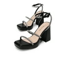 thumbnail image 2 of BURUDANI Women's Platform Strappy Heels Open Toe Ankle Strap Square Party Sandals Y2K Dress Shoes, 2 of 4
