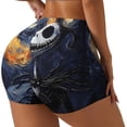 thumbnail image 3 of Workout Shorts Women, Halloween Starry Night Pumpkin Biker Shorts for Women Running Gym Spandex Shorts Tummy Control, 3 of 8