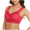 thumbnail image 6 of Crunowin 3pc High Support Sports Bra for Women Plus Size, Casual Daily Wireless Full Coverage Non Padded Bra Red 5XL, 6 of 9