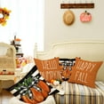 thumbnail image 6 of Fall Decorative Throw Pillow Covers 18 x 18 Inch Set of 4, Stripes Hello Pumpkin Happy Fall Decor Outdoor Farmhouse Pillow Cases for Home Couch (Orange Color) G338-18, 6 of 6
