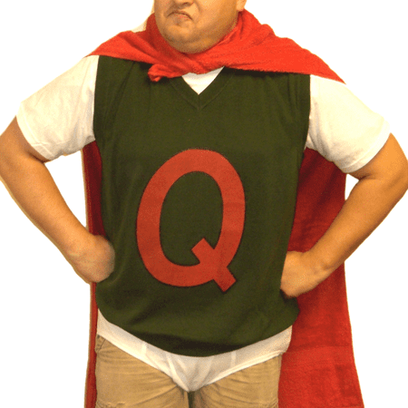 Quailman Sweater Vest Doug TV Show Funnie Q Adult Quail Man Costume Super Hero