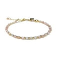 thumbnail image 5 of Women's bracelet 4mm hand-beaded gold chain crystal bracelet holiday gift birthday garnet bracelet, 5 of 32