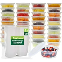 8 oz Plastic Deli Containers with Lids (240 Count) - Leakproof & Stackable for Meal Prep, Slime Storage   Freezer/Microwave Safe