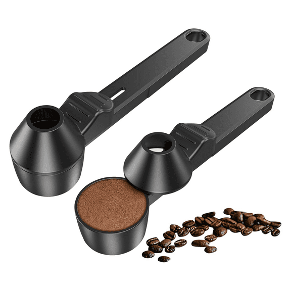 2-in-1 Coffee Scoop with Funnel 2pc, 2 Teaspoon Measuring Spoon for Reusable K Cups, Ground Coffee, Protein Powder & Tea