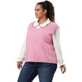 thumbnail image 4 of Suéteres de talgrande pamujer Chaleco con cuello en V Cable Estilo de muy buen gusto Jersey sin mangas Suéter Chalecos Ro2X, 4 of 6