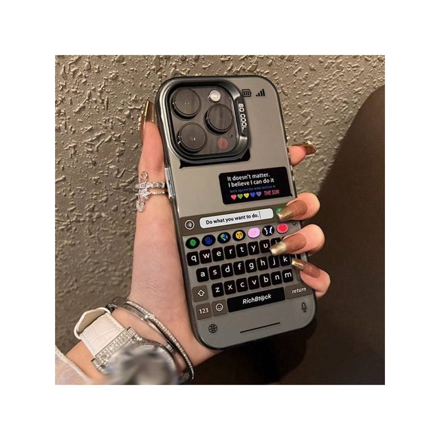 1pc Black Colorful Chat Bubble Shockproof Phone Case Compatible With Iphone 7/8/11/12/13/14/15/x/xr/xs/plus/pro/pro Max/se2